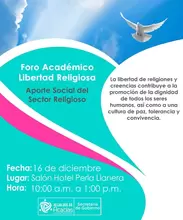 Foro Académico: “Aporte Social del sector Religioso”.
