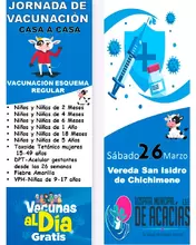 Jornada de Vacunación esquemas regulares en Chichimene