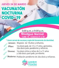 Jornada de Vacunación Nocturna Contra el Covid 19