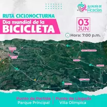 Ciclo-ruta nocturna en el día mundial de la bicicleta