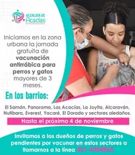 Jornada gratuita de vacunación antirrábica por los barrios