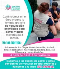 Jornada Gratuita de Vacunación Antirrábica por los barrios