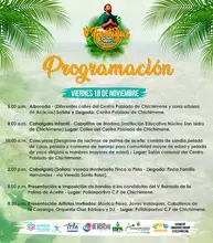 V Festival y Reinado de la Palma de Aceite en Chichimene: Programación del viernes 18 de noviembre 