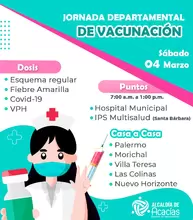 Jornada de vacunación departamental en diferentes puntos del municipio