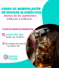 Curso de manipulación de bebidas alcohólicas 26 de septiembre