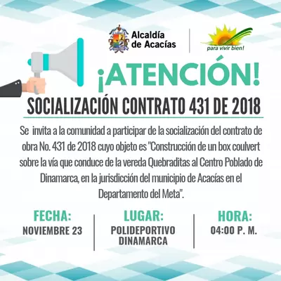 SOCIALIZACIÓN CONTRATO 431 DE 2018 