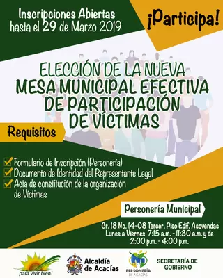 ELECCIÓN MESA MUNICIPAL EFECTIVA DE PARTICIPACIÓN DE VÍCTIMAS