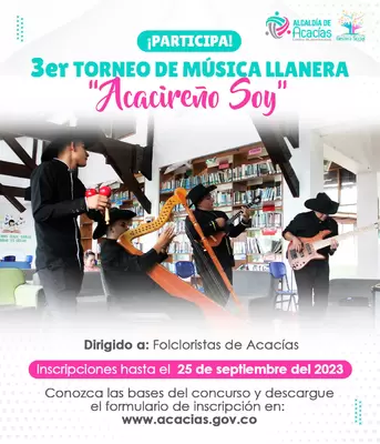 25 de septiembre última fecha para inscribirse al 3er Festival de Música Llanera “ACACIREÑO SOY”