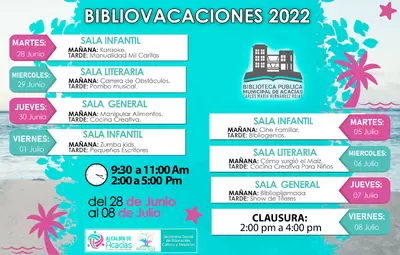 Este martes 28 de junio inician la Bibliovacaciones en la Biblioteca Municipal Carlos María Hernández Rojas