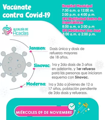 Lugares y vacunas contra el COVID-19 para el miércoles 11 de noviembre de 2022