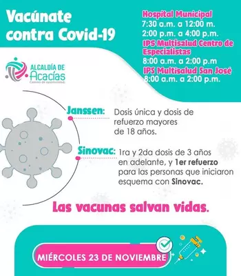 Lugares y vacunas contra el COVID-19 para el 23 de noviembre de 2022
