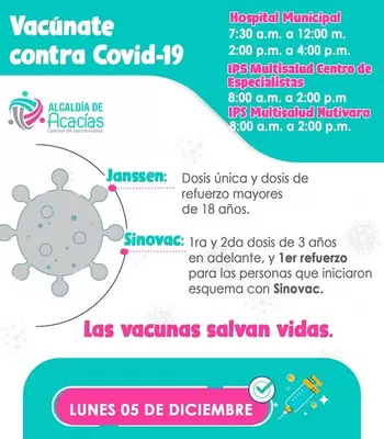 Lugares de aplicación de vacunas contra el covid-19 para este 5 de diciembre de 2022