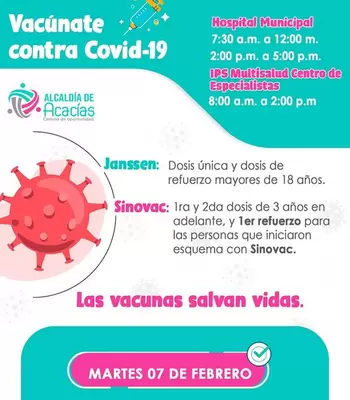 Lugares de aplicación de la vacuna contra el covid-19 para este martes 7 de febrero de 2023