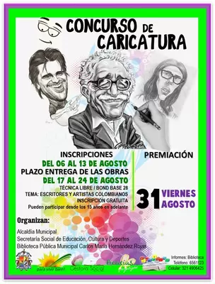 CONCURSO DE CARICATURA “ESCRITORES Y ARTISTAS COLOMBIANOS”