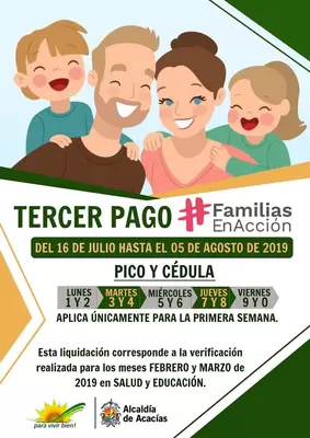 TERCER PAGO DE FAMILIAS EN ACCIÓN