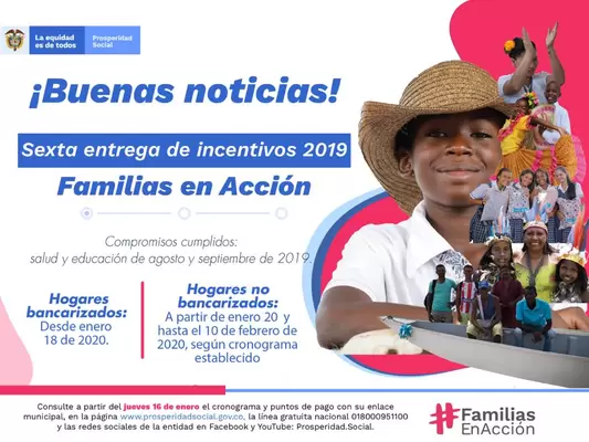 SEXTO PAGO 2020 PROGRAMA FAMILIAS EN ACCIÓN