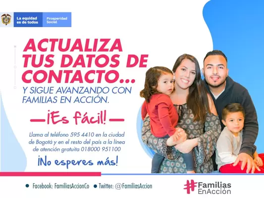 Atento: Familias en Acción a actualizar sus datos de contacto