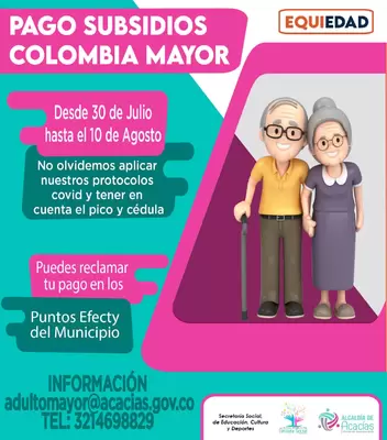 Inician los pagos de Colombia Mayor correspondientes al mes de julio