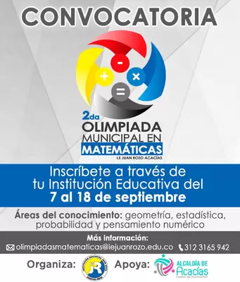 Segunda Olimpiada de Matemáticas Municipales del I.E. Juan Rozo