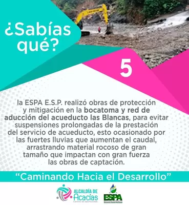 Rendición de cuentas ESPA: Obras de Protección y Mitigación de Bocatoma