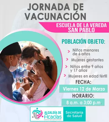 Jornada de Vacunación de Esquema Regular en Vereda San Pablo
