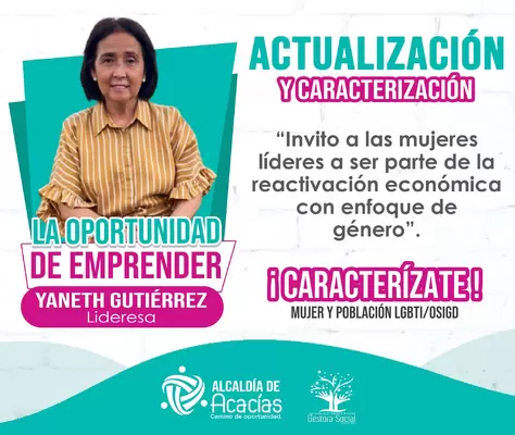 Caracterización con Enfoque de Género: Lideresa Janeth Gutiérrez Invita a Acacireñas a Participar