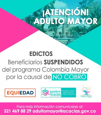 Suspendidos 7 adultos del programa Colombia Mayor