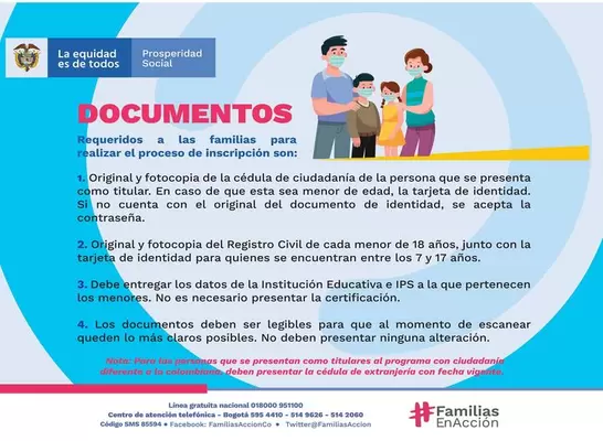 Documentos para Inscribirse al Programa Familias en Acción