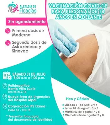 Puntos de Vacunación contra el COVID- 19 para Este 31 de Julio de 2021