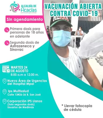Puntos de vacunación contra el COVID-19 para el 24 de agosto de 2021