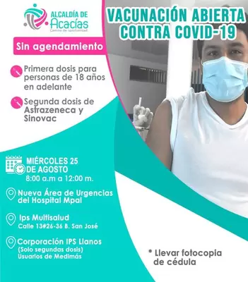 Puntos de vacunación contra el COVID-19 para el 25 de agosto de 2021