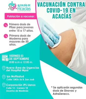 Puntos de vacunación contra el COVID-19 para el 3 de septiembre de 2021