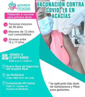 Puntos de vacunación contra el COVID-19 para el 10 de septiembre de 2021