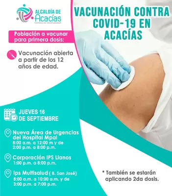 Lugares y vacunas contra la Covid-19 para este 16 de septiembre