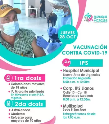 Lugares y Vacunas contra el COVID-19 para el 28 de octubre de 2021
