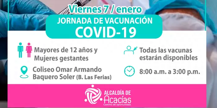 Este viernes 7 de enero primera jornada especial de vacunación contra Covid-19 del 2022