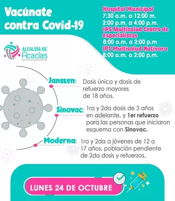 Lugares y vacunas contra el COVID-19 para el lunes 24 de octubre de 2022